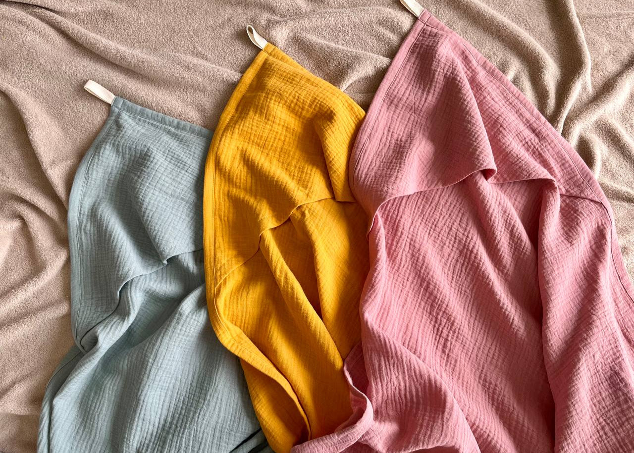 Muslin baby hooded towel - Personalized with baby name