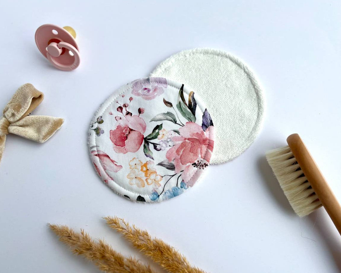 Reusable Breastfeeding Pads – Organic, Washable & Ultra-Soft Nursing Pads - Pastel Floweres