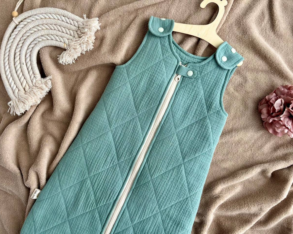 Warm Cozy Muslin Baby Sleeping Bag sage