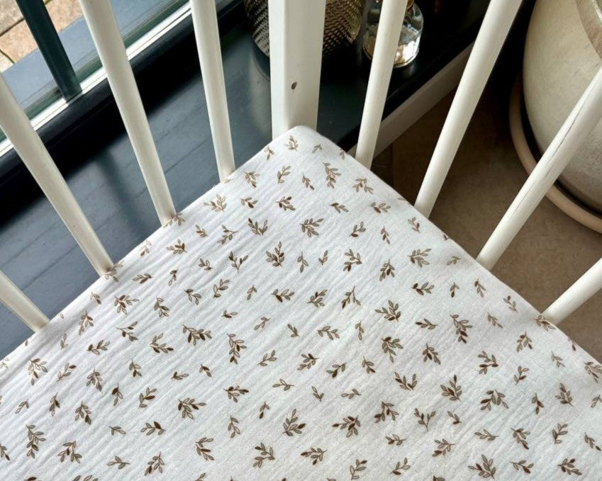 muslin crib sheet neutral organic cotton