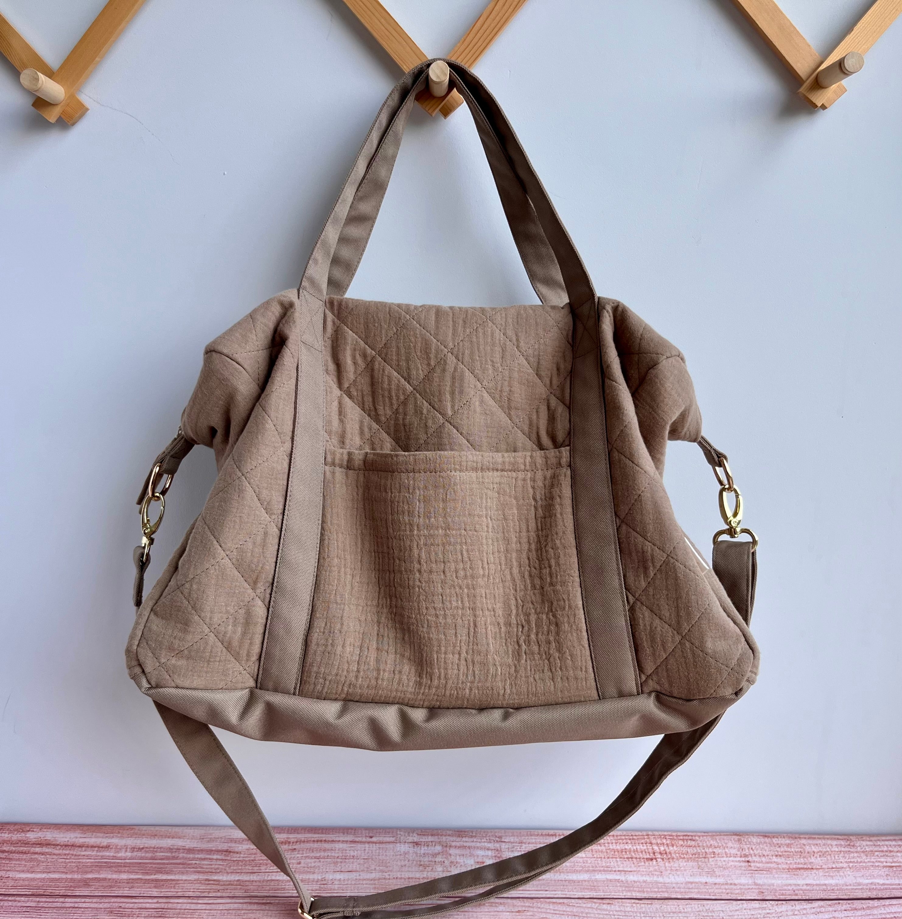 Quilted Muslin Tote Bag with Waterproof Bottom – Personalised, Stylish, Practical, and Lightweight