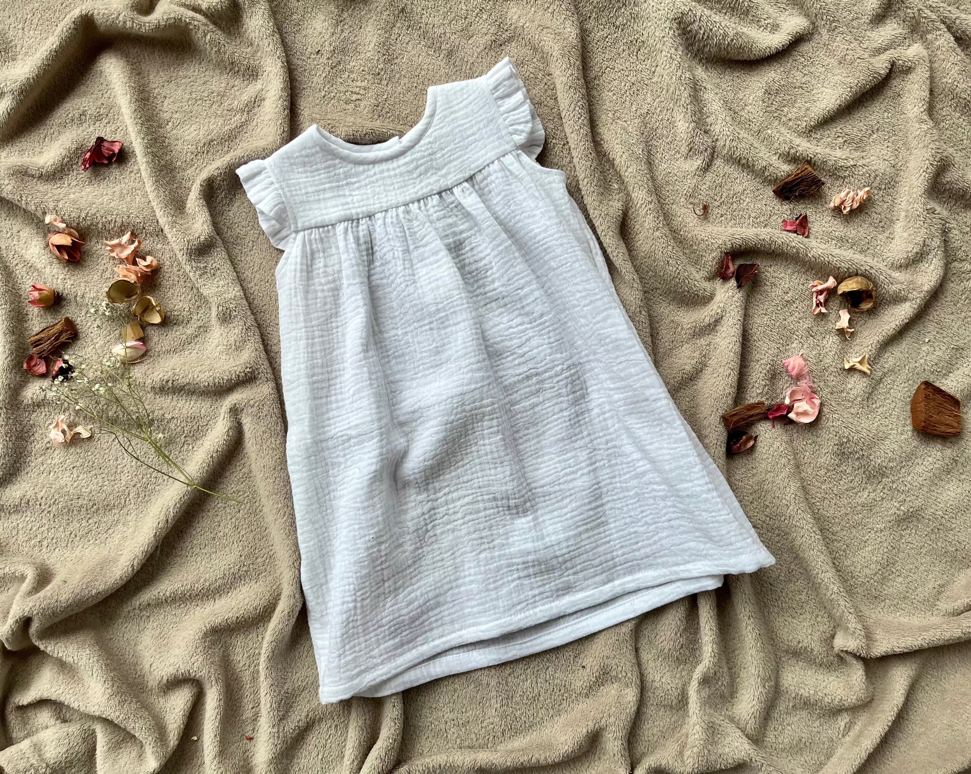 white muslin kids dress