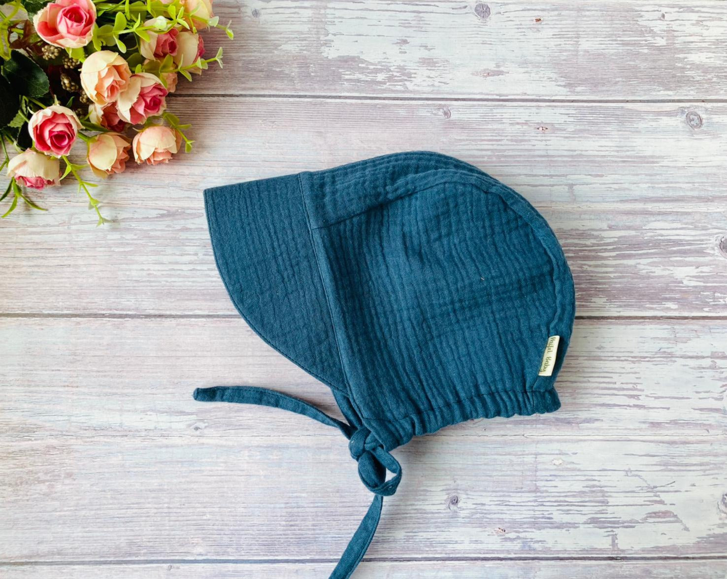 muslin brimmed bonnet denim