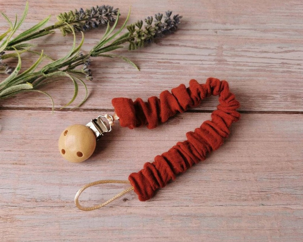 muslin pacifier holder personalized