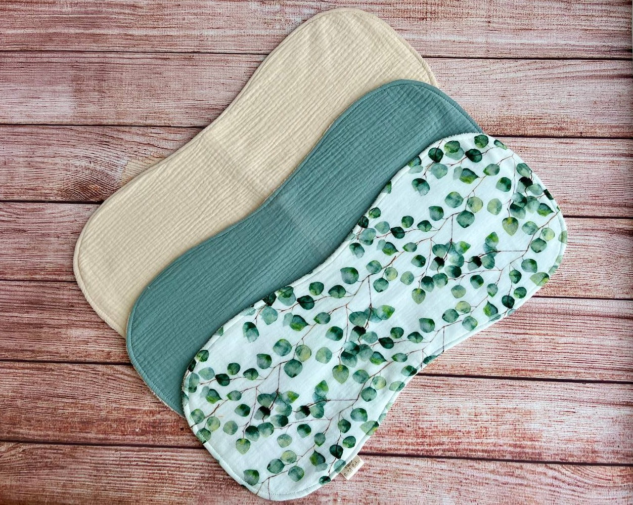 muslin bamboo burp cloth set  neutral