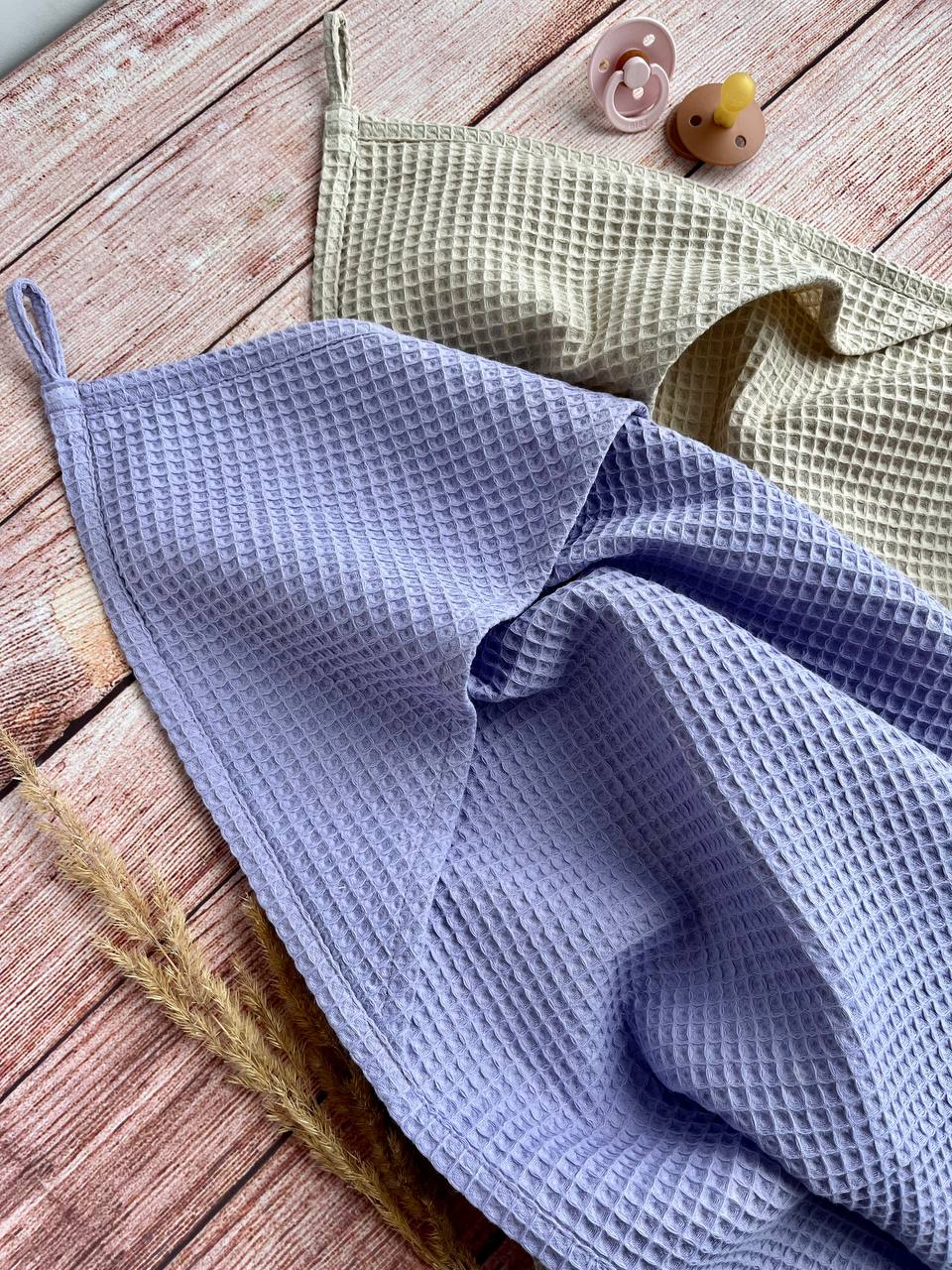 Waffle baby hooded towel - Lavender