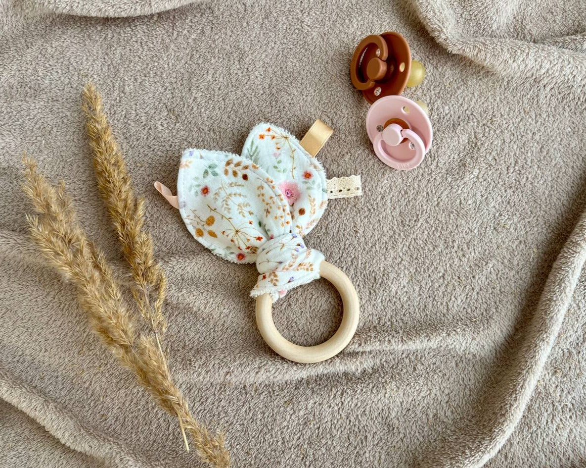 new baby girl gift natural wooden teether toy