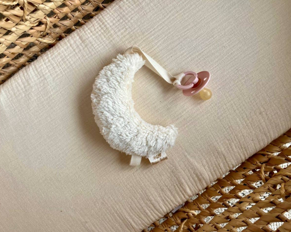 plush moon baby pacifier holder