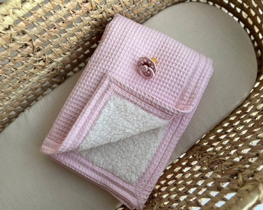 baby pink cotton newborn blanket Teddy plush