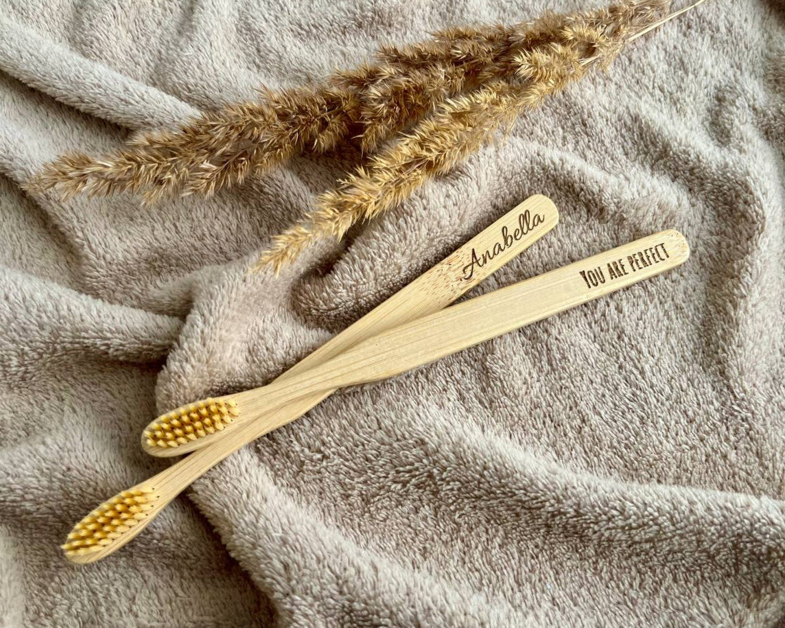 Personalized Bamboo Toothbrush with Custom Engraving – Eco-Friendly & Sustainable Oral Care