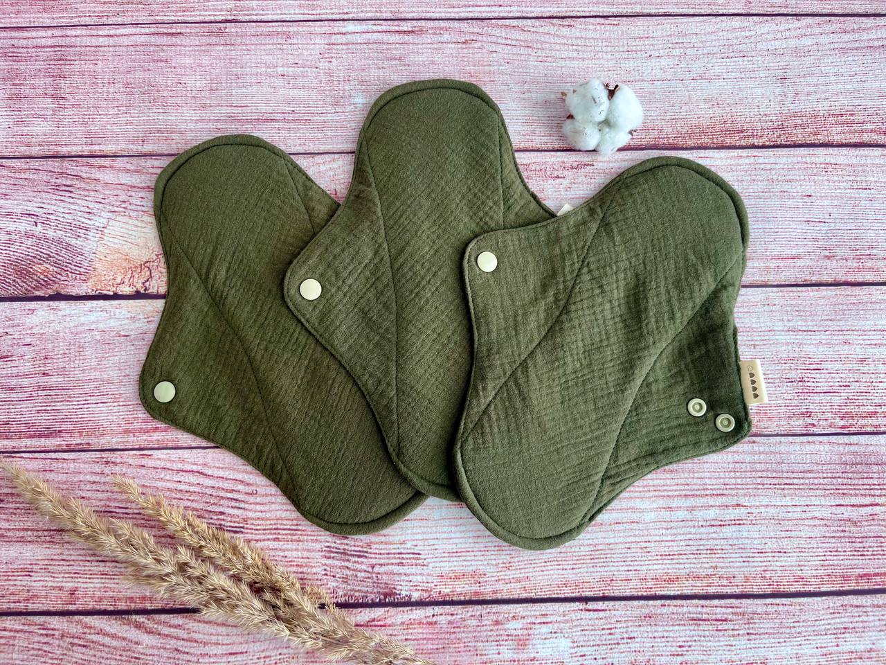 reusable cloth pads, soft organic muslin and bamboo