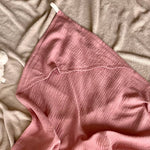 Muslin baby hooded towel - old pink
