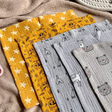 Muslin Baby wipes, Wash Cloth Napkins Pack Of 5 - Mustard and Gray