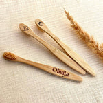 Personalized Bamboo Kids Toothbrush with Custom Engraving