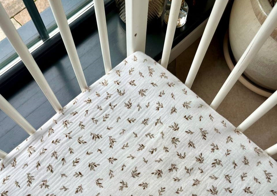 muslin crib sheet neutral organic cotton