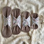 reusable cloth pads - organic cotton and bamboo