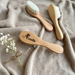 
Personalized Wooden Baby Hair Brush with Soft Natural Bristles - Eco-Friendly Baby Grooming

