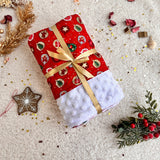 Christmas Baby gift - Soft red blanket with white dot minky