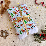 Christmas Baby gift - Soft light blue blanket with white dot minky