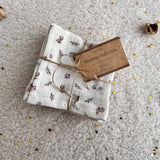 Muslin Baby wipes, Wash Cloth Napkins Pack Of 5 - Leaves and Animals