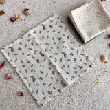 Muslin Baby wipes, Wash Cloth Napkins Pack Of 5 - Leaves and Animals