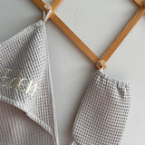 Baby hooded towel and wash mitt set