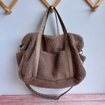 Teddy plush Diaper Bag, Personalised Baby Hospital Bag with Name Embroidery