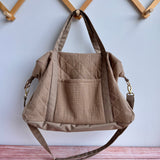 Quilted Muslin Tote Bag with Waterproof Bottom – Personalised, Stylish, Practical, and Lightweight