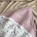 Cotton baby hooded towel - Dusty Pink flowers, Personalized kids towel with name, 8 designs