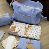 Personalized Quilted Muslin Diaper Bag - Soft Baby Hospital Bag with Name Embroidery