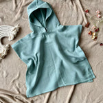 muslin kids poncho sage