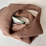 Teddy Plush Shoulder Bag – Cozy Sherpa Tote, Oversized Hobo Bag for Women
