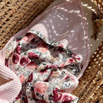 Floral hooded baby towel pink with embroidered name
