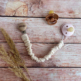 Muslin Baby pacifier clip from organic cotton fabric - Ginger