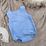 muslin baby romper unisex lavender