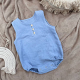 muslin baby romper unisex lavender