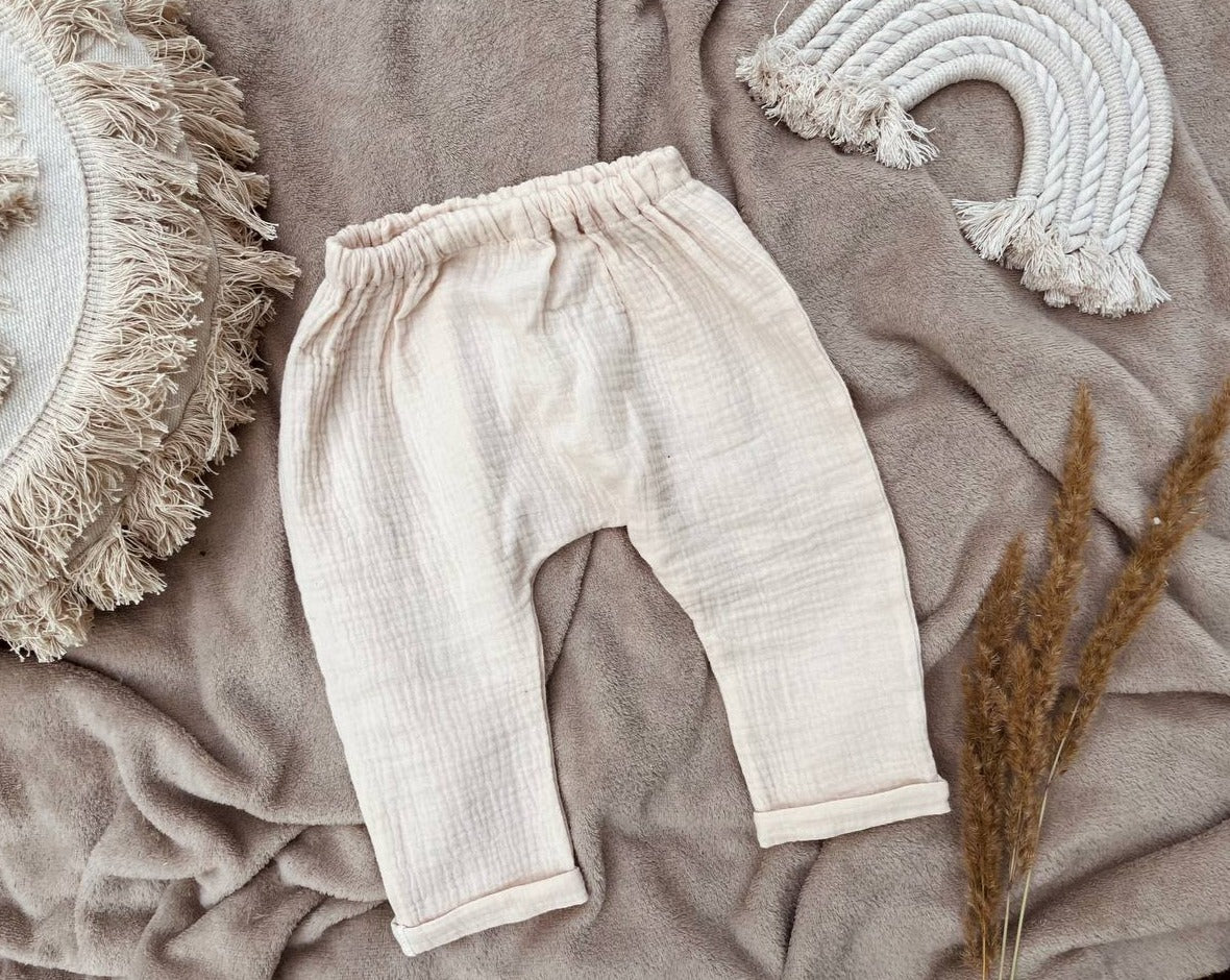 Muslin trousers kids Cream