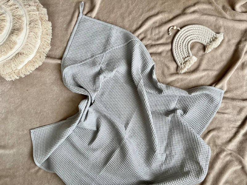 Waffle baby hooded towel - Sand