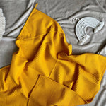 waffle bath  towel for kids Mustard yellow