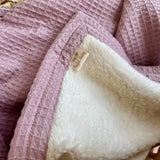 Warm cuddle baby blanket with soft ivory plush - Old Pink