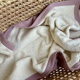 Warm cuddle baby blanket with soft ivory plush - Old Pink