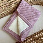 Soft plush teddy baby blanket old pink