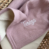 Warm cuddle baby blanket with soft ivory plush - Bright Lavender