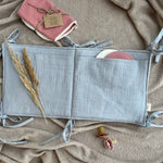 muslin baby bed pocket grey