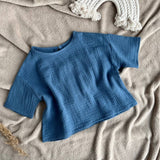muslin toddler boy t-shirt denim blue