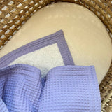 Warm cuddle baby blanket with soft ivory plush - Bright Lavender