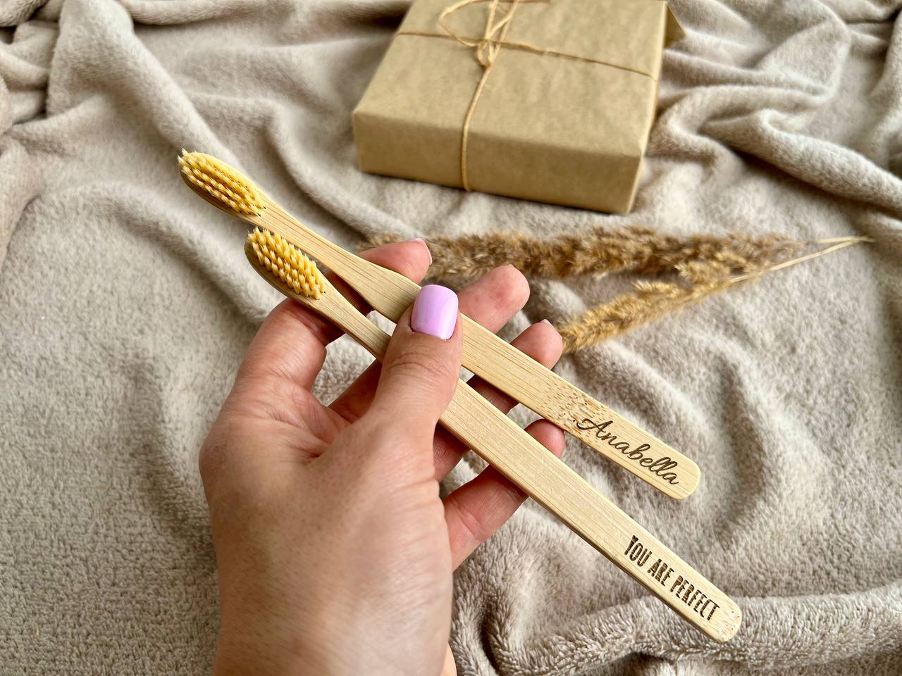 Personalized Bamboo Toothbrush with Custom Engraving – Eco-Friendly & Sustainable Oral Care