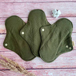 reusable cloth pads, soft organic muslin and bamboo