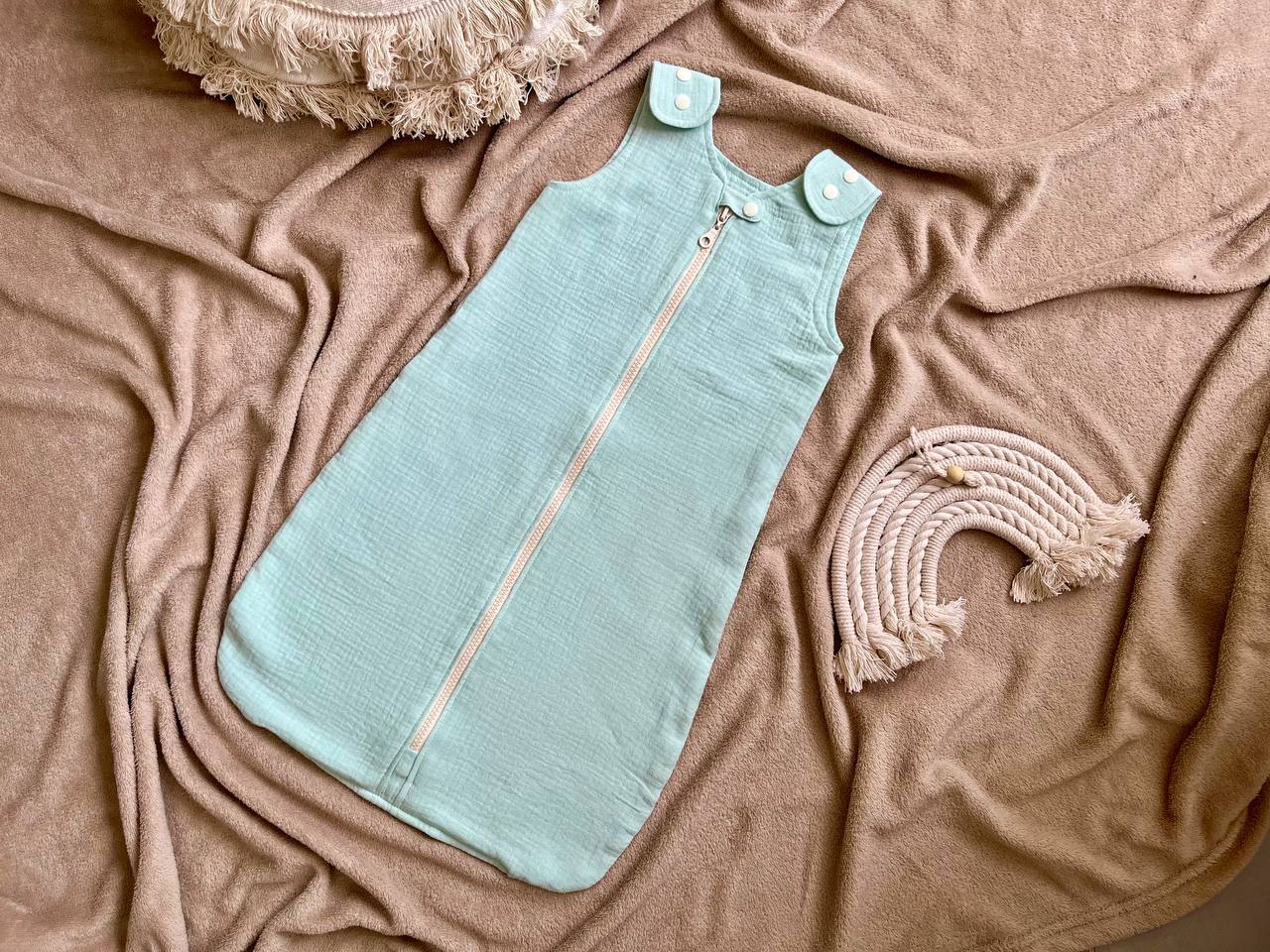 Muslin Baby Sleeping Bag with zipper and snaps | 15 colors| 3 sizes