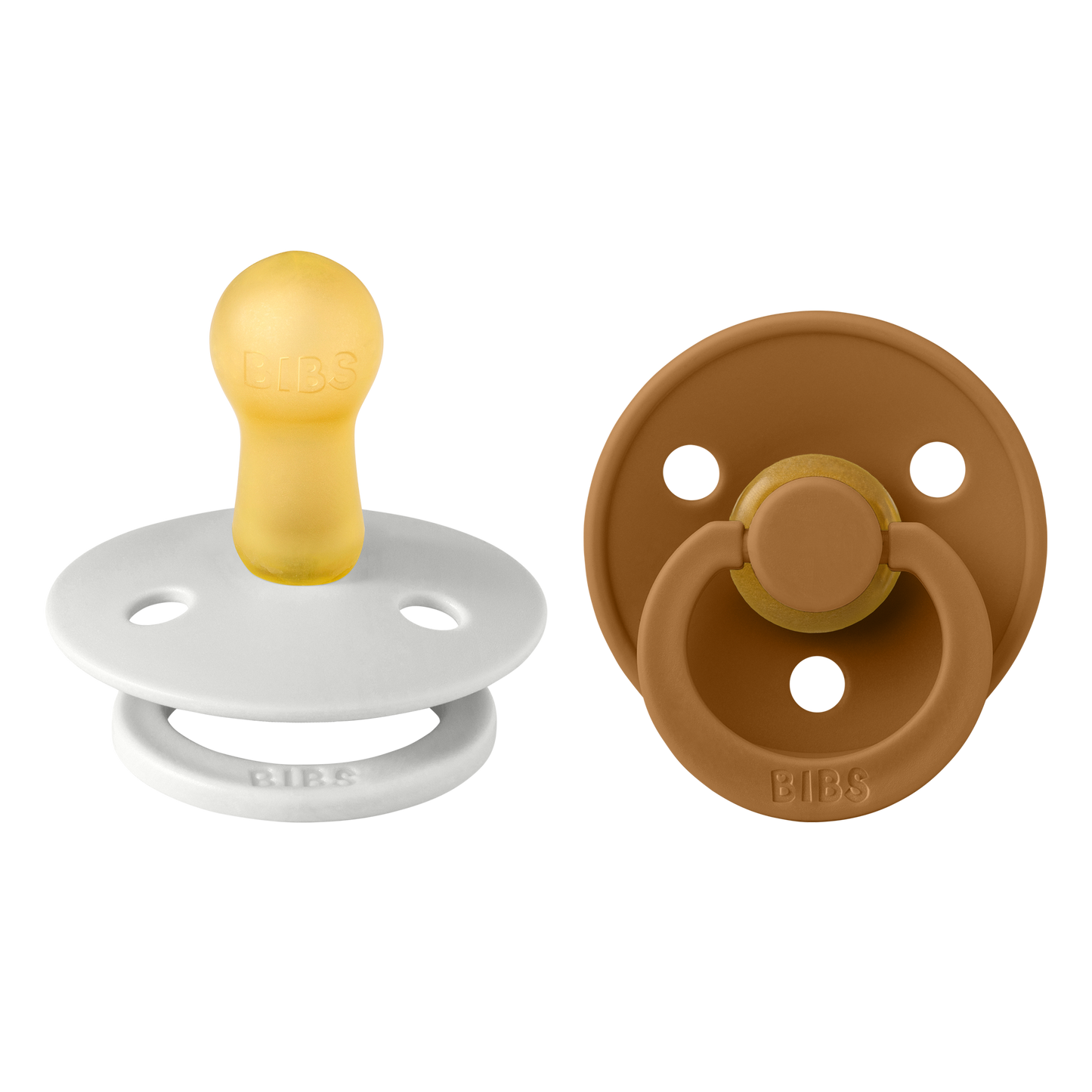 2 PACK Original BIBS pacifier SIZE 1, 0-6  months, Haze/Caramel